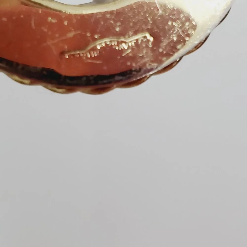 Vintage Whiting & Davis Gold Tone Reverse Carved Glass‎ Cameo Necklace 18” Chain - Picture 7 of 10